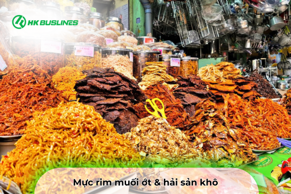  mua đặc sản mực rim muối ớt và hải sản khô