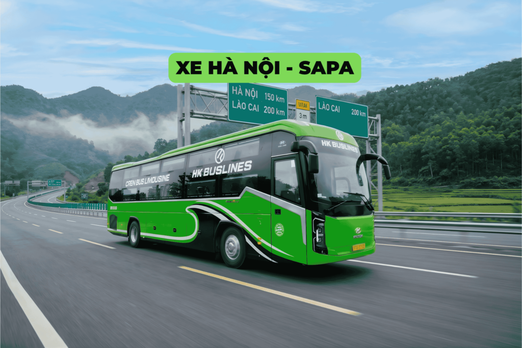 Xe HK Buslines Hà Nội Sapa trên cao tốc Hà Nội - Lào Cai